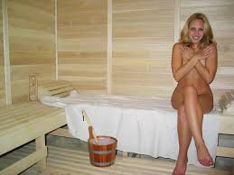 woman in a sauna