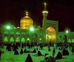 عکس حرم مطهر رضوی در شب