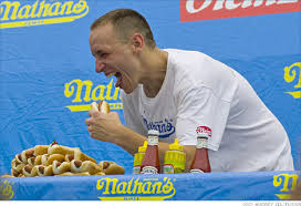 The current Nathans Hot Dog Eating 